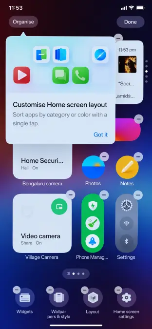 Homescreen Customization ColorOS 17