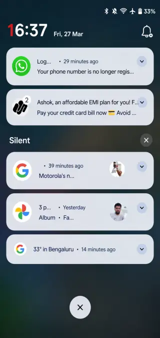 ColorOS 17 Collapsed Notifications