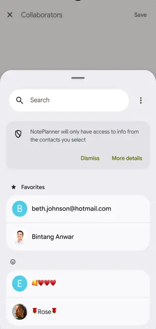 Contacts Picker Android 17